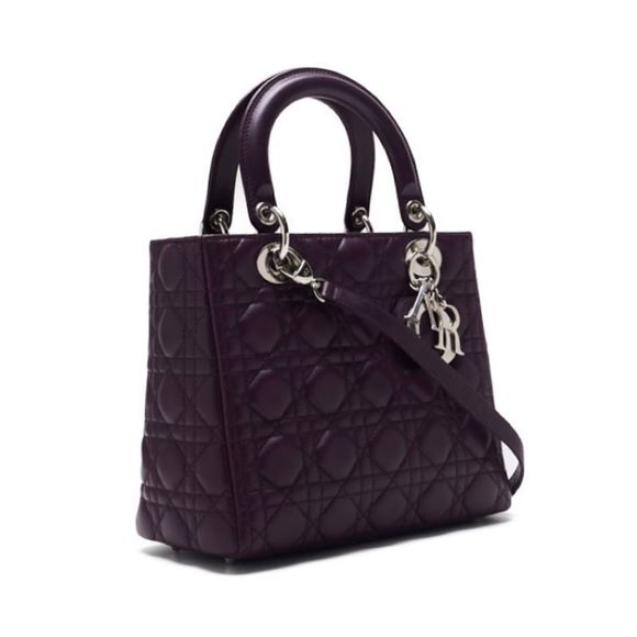 Dior Cannage Handbag Lambskin Purple - Picture 3 of 8